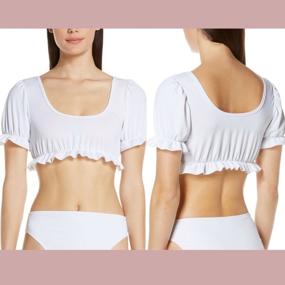 NWT $135 Beth Richards Daisy Bikini Top‎ in White [SZ Small ] - Picture 1 of 8